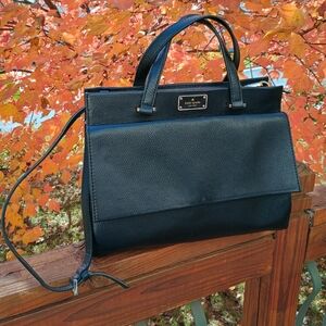 Kate Spade Carena Key Street Pebble Leather Black Bag Purse Crossbody Bag